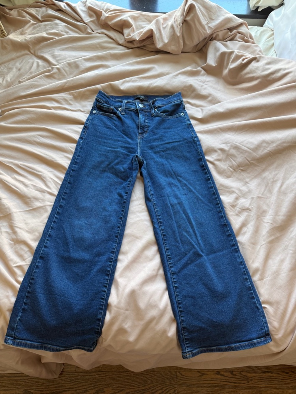 Banana Republic Wide-Leg Jeans in Dark Blue Denim